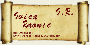 Ivica Raonić vizit kartica